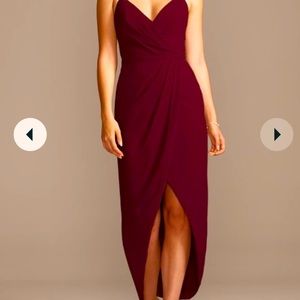 tulip hem chiffon midi bridesmaid dress